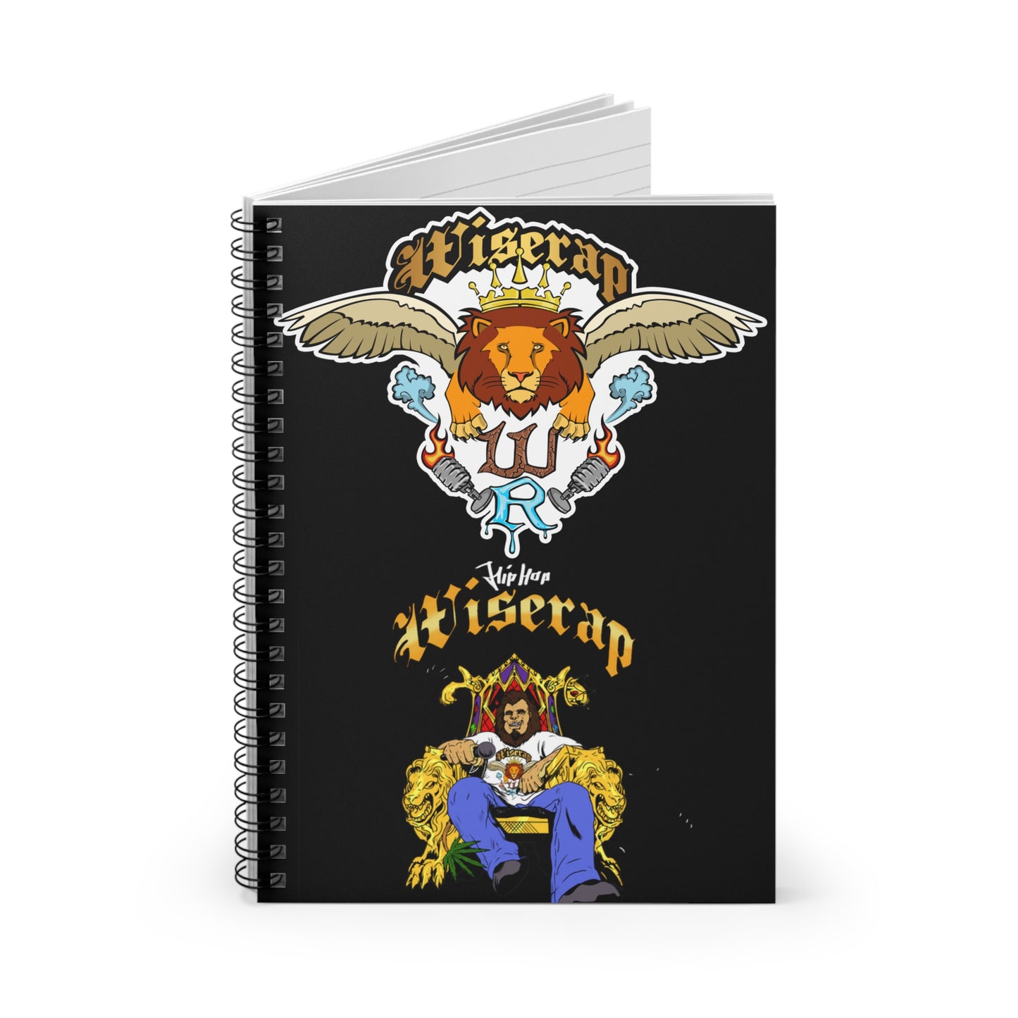 WiseRap Lion Spiral Lyric Writing book - Ruled Line