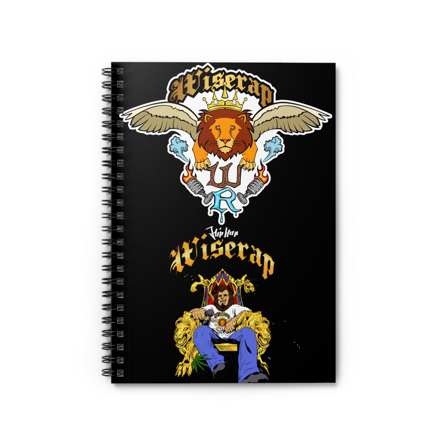 WiseRap Lion Spiral Lyric Writing book - Ruled Line